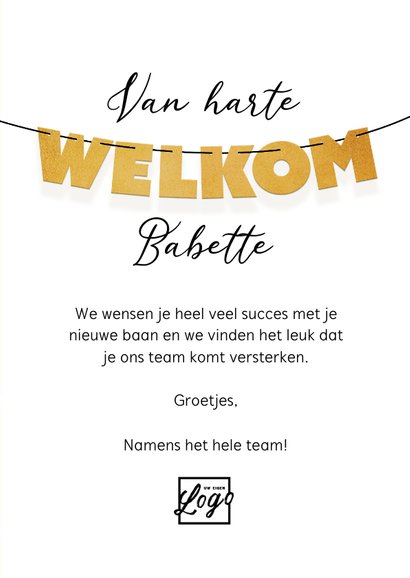 Zakelijke Felicitatiekaart Welkom In Ons Team | Kaartje2go