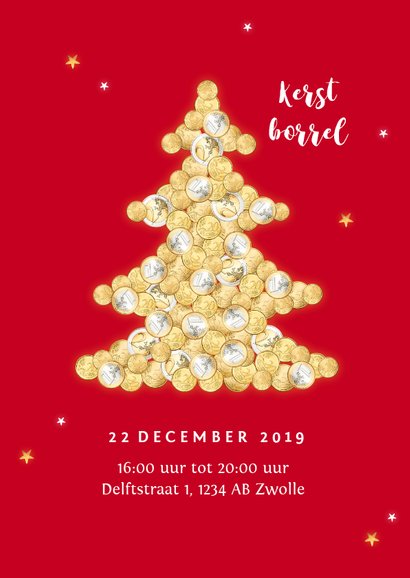 Zakelijke financiële kerstkaart geld kerstboom sterren 2