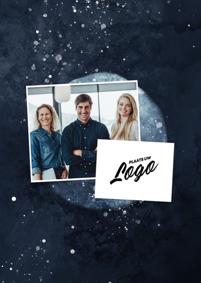 Zakelijke fotokaart met logo en waterverf wereldbol 2