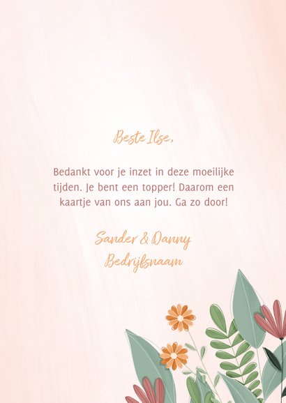 Zakelijke kaart een bloemetje voor jou 3