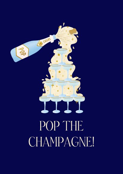 Zakelijke kaart voor de feestdagen met champagnetoren 2