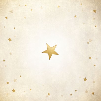 Zakelijke kerst bedankkaart met gouden sterren 'Bedankt' Achterkant