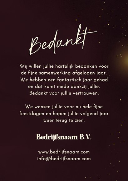 Zakelijke kerst paars kerstbal 2027 logo bedankt 3