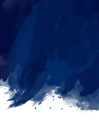 Zakelijke kerstborrel uitnodiging blauw waterverf goudlook Achterkant