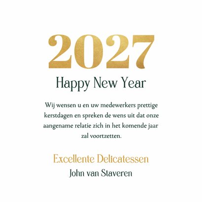 Zakelijke kerstgroet 2027 kerstkaart met champagne 3
