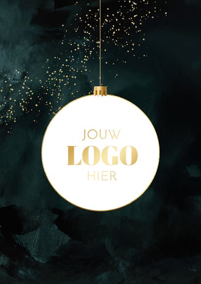 Zakelijke kerstkaart 13 kerstballen met foto stijlvol 2