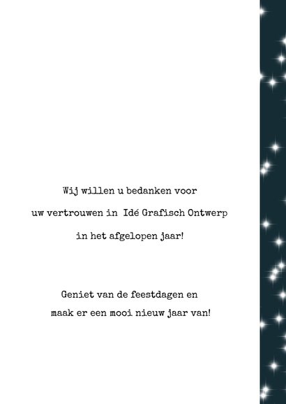 Zakelijke kerstkaart 2019, eenvoudig met tekst en sterretjes 3