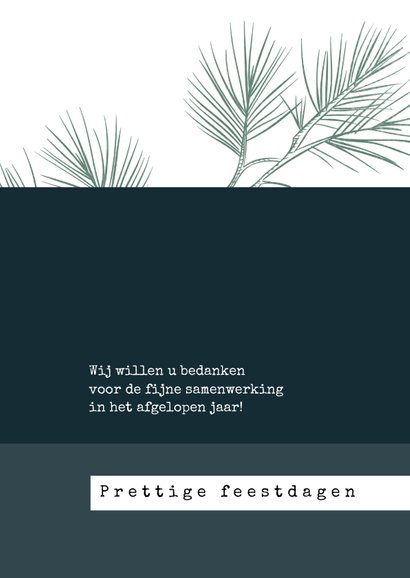 Zakelijke kerstkaart 2020, eenvoudig met foto en kersttakjes 3