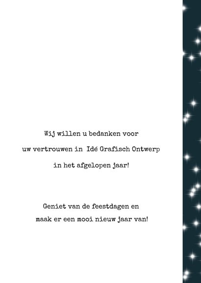 Zakelijke kerstkaart 2020, eenvoudig met tekst en sterretjes 3
