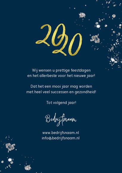 Zakelijke kerstkaart 2020 goud glitter foto's 3