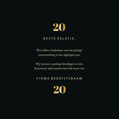 Zakelijke kerstkaart 2020 goudlook met 2 foto's 3