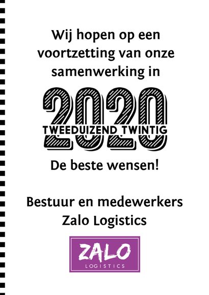 Zakelijke nieuwjaarskaart 2020 u-vorm 3