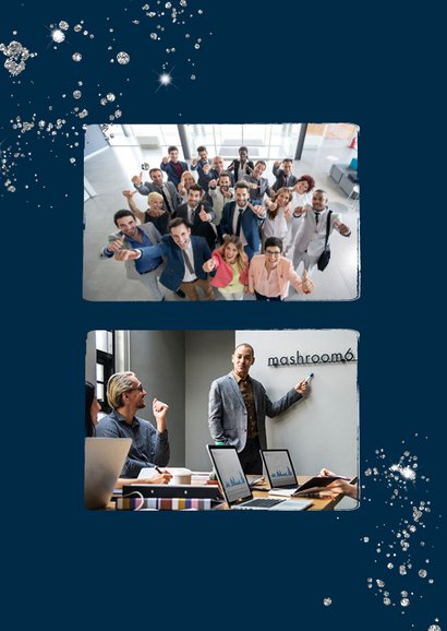 Zakelijke kerstkaart 2021 goud glitter foto's 2