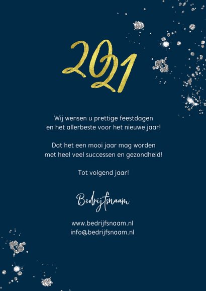 Zakelijke kerstkaart 2021 goud glitter foto's 3