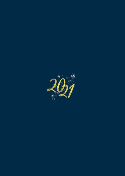 Zakelijke kerstkaart 2021 goud glitter foto's Achterkant