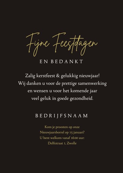 Zakelijke kerstkaart 2022 goud modern sterren 3
