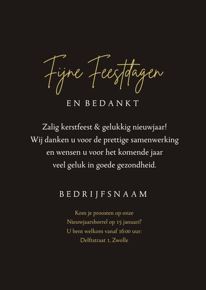 Zakelijke kerstkaart 2023 goud modern sterren 3
