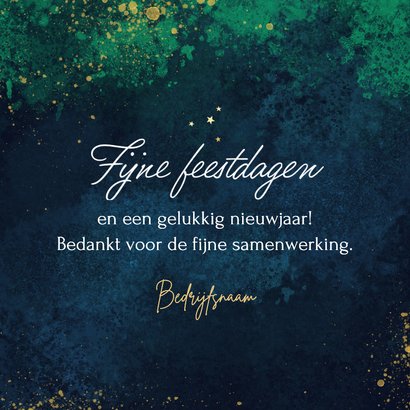 Zakelijke kerstkaart 2026 abstract modern verf kerstbal goud 3