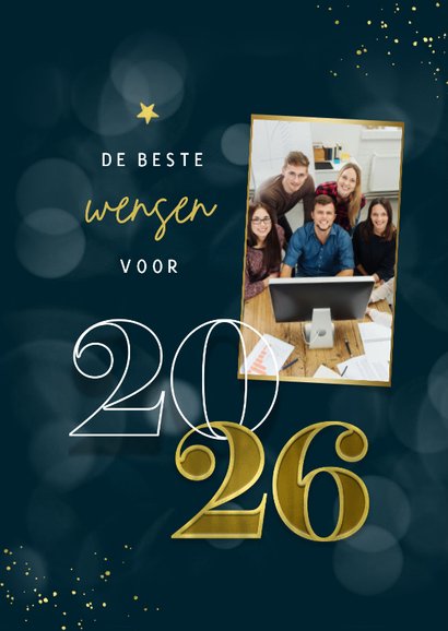 Zakelijke kerstkaart 2026 foto logo beste wensen 2