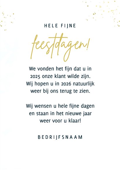 Zakelijke kerstkaart 2026 foto logo beste wensen 3