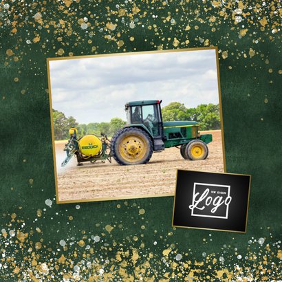 Zakelijke kerstkaart 2026 goud spetters sterren groen 2