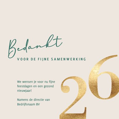Zakelijke kerstkaart 2026 groen en rood bedankt 3