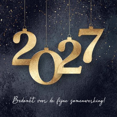 Zakelijke kerstkaart 2027 goud met zwart 2
