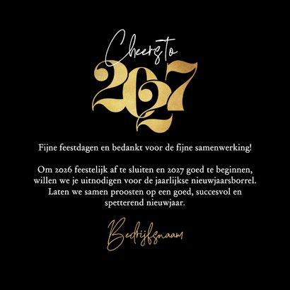 Zakelijke kerstkaart 2027 goud rood vuurwerk sterren 3