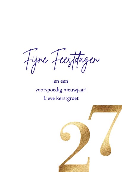 Zakelijke kerstkaart 2027 met modern goud rood blauw 3