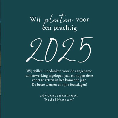 Zakelijke kerstkaart advocatuur blauw sneeuw en 2025 3