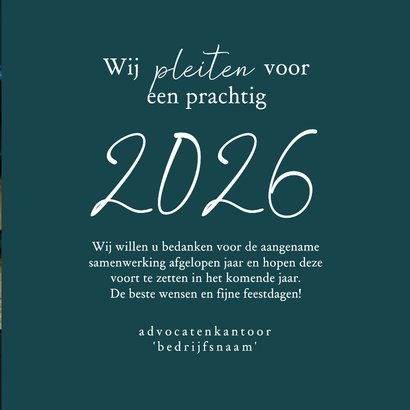Zakelijke kerstkaart advocatuur blauw sneeuw en 2027 3