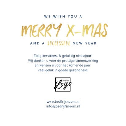 Zakelijke kerstkaart algemeen hip stippen goud 3
