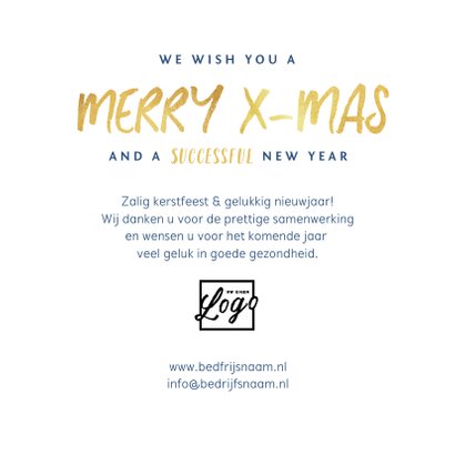 Zakelijke kerstkaart algemeen hip stippen goud 3