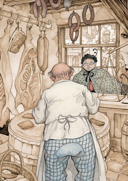 Zakelijke kerstkaart Anton Pieck slagerij 2