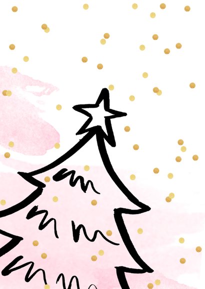 Zakelijke kerstkaart aquarel confetti kerstboom 2