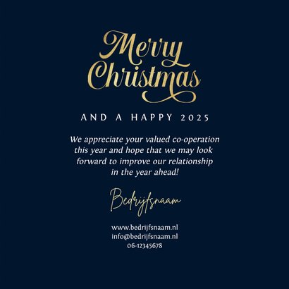 Zakelijke kerstkaart art deco patroon goud merry christmas 3