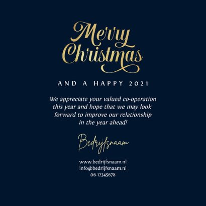 Zakelijke kerstkaart art deco patroon goud merry christmas 3