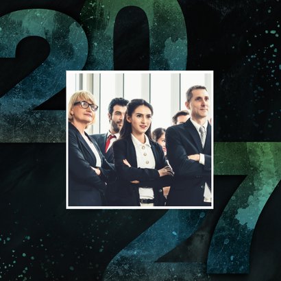 Zakelijke kerstkaart bedankt 2027 groen blauw 2