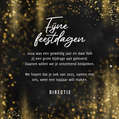 Zakelijke kerstkaart bedankt hart goud waard sparkles 3