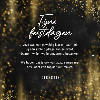 Zakelijke kerstkaart bedankt hart goud waard sparkles 3