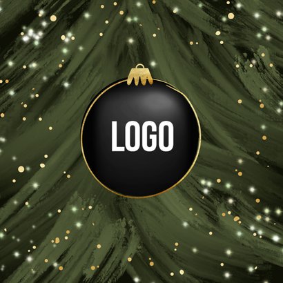 Zakelijke kerstkaart bedankt kerstboom lichtjes goud bedankt 2