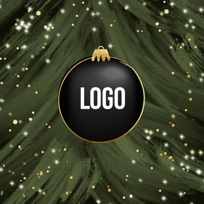 Zakelijke kerstkaart bedankt kerstboom lichtjes goud bedankt 2