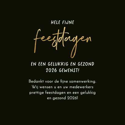 Zakelijke kerstkaart bedankt kerstboom lichtjes goud bedankt 3