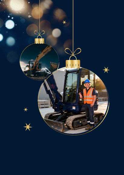 Zakelijke kerstkaart bedankt logo kerstbal sprankelend ster 2