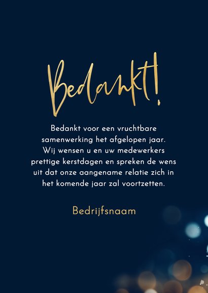 Zakelijke kerstkaart bedankt logo kerstbal sprankelend ster 3