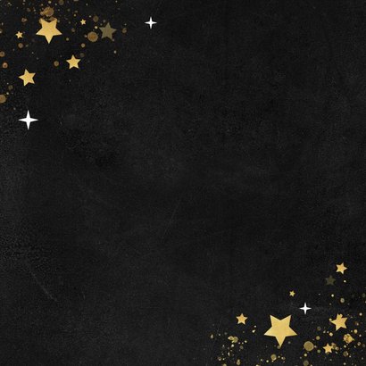 Zakelijke kerstkaart bedankt medewerkers goud sterren foto's Achterkant