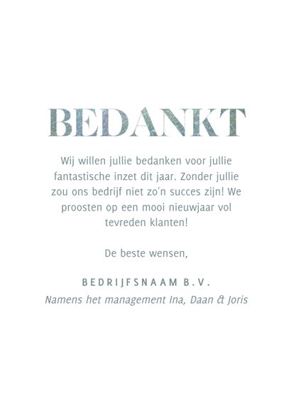 Zakelijke kerstkaart bedankt met bokeh effect 3