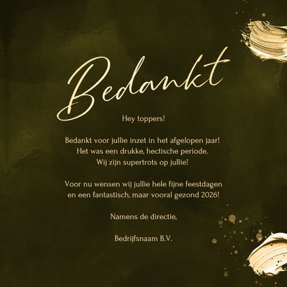 Zakelijke kerstkaart bedankt met geschilderde ster 3
