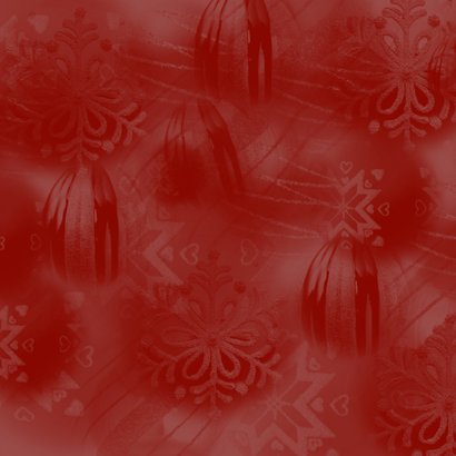 Zakelijke kerstkaart bedankt rood met gouden kerstballen Achterkant