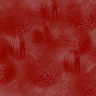 Zakelijke kerstkaart bedankt rood met gouden kerstballen Achterkant